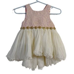 American Princess Pink and Gold Lace‎ Dress